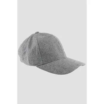 Kšiltovka KŠILTOVKA WOOLRICH CHECK BASEBALL CAP HERRINGBONE GREY