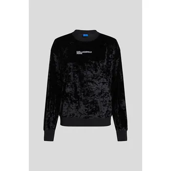 Dámská mikina MIKINA KARL LAGERFELD JEANS KLJ CRUSHED VELVET SWEAT BLACK