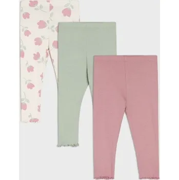 Sinsay - Žebrované legíny 3 pack - krémová - 454GK-01X - 454GK-01X-98