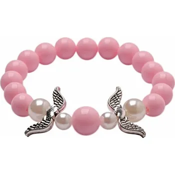 Náramek Dětský náramek Dva andělé růžová barva obvod cca 14 cm