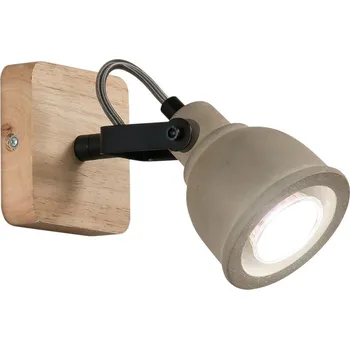 Nástěnné svítidlo FANEUROPE Nástěnné svítidlo Kisa, šedá/dřevo, 1 x GU10, 10 x 15,9 x 19,9 cm - FANEUROPE FAN I-KISA-AP1