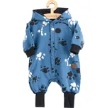 Kojenecký bavlněný overal s kapucí a oušky New Baby tlapka modrý - 56 (0-3m)