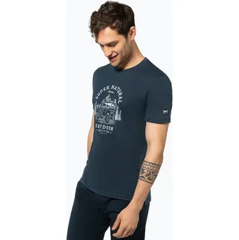 Pánské tričko Pánské tričko super.natural Landi Tee blueberry/vapor grey