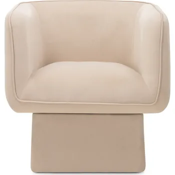 Křeslo Otočné sametové křeslo ONE světle béžové