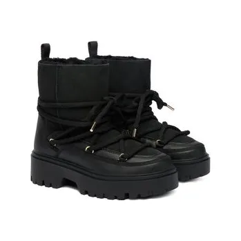 Dámská zimní obuv Sněhule Tommy Hilfiger Real Shearling Laceup Snowboot FW0FW08996 Černá 40