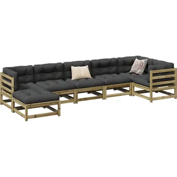 Zahradní lavice zahrada-XL 7dílná zahradní sedací souprava a podušky impregnovaná borovice 3299548