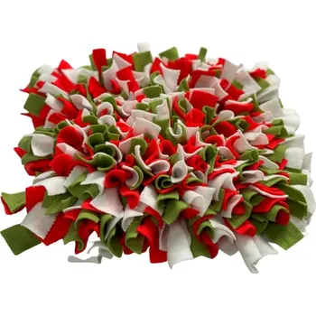 Hračka pro psa Čmuchacíkoberečky.cz® Čmuchací kobereček extra hustý ČERVENO-ZELENO-BÍLÝ 146/60X2