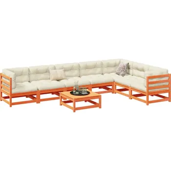 Zahradní sestava zahrada-XL 8dílná zahradní sedací souprava podušky voskově hnědá borovice 3299479