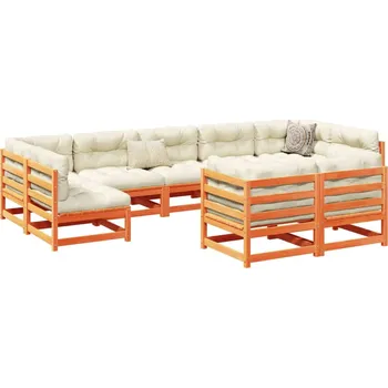 Zahradní sestava zahrada-XL 9dílná zahradní sedací souprava podušky voskově hnědá borovice 3299630