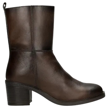 Pánské polobotky Hnědé Kožené Kotníčkové Boty Na Sloupku Wojas 5536352 40