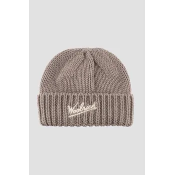 Kšiltovka ČEPICE WOOLRICH MERINO WOOL LOGO BEANIE FALCON