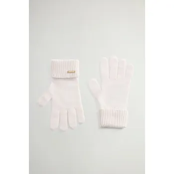 Rukavice RUKAVICE WOOLRICH PURE CASHMERE RIBBED GLOVES MILKY CREAM