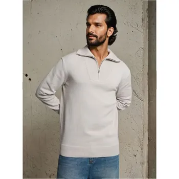 Pánský svetr Sinsay - Bavlněný svetr s vysokým límcem - béžová - 788FZ-08X - 788FZ-08X-2XL