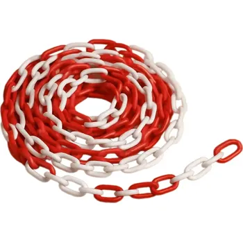 Řetěz Bílo-červený plastový (PP) vymezovací řetěz FLOMA TC87 - 25 m x 0,6 cm