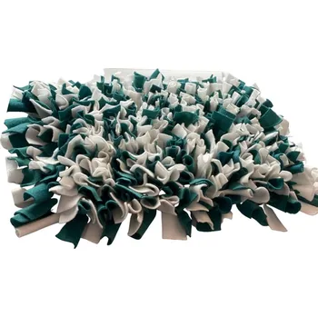 Hračka pro psa Čmuchacíkoberečky.cz® Čmuchací kobereček extra hustý BÍLO-TMAVĚ TYRKYSOVÝ 1251/30X