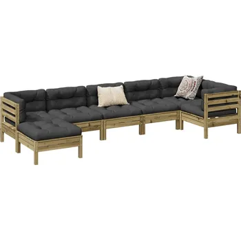 Zahradní sestava zahrada-XL 7dílná zahradní sedací souprava a podušky impregnovaná borovice 3299551