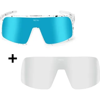Sluneční brýle NEIBO FALCON - Matte White Spots/Ice Blue Brýle + fotochromatické sklo: Sluneční brýle + náhradní sklo fotochromatické