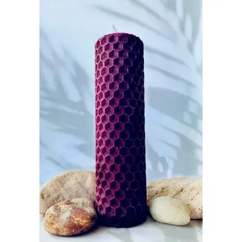 Svíčka Včelařství Thomayer Svíčka z mezistěn Fialová Velikost: 10.5 x 3 cm 30g