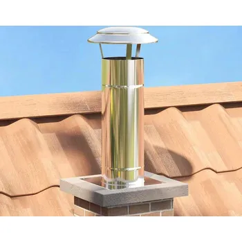 vidaXL Rozšíření komína Stříbrná 25 x 25 x 65 cm Nerezová ocel [42008444]