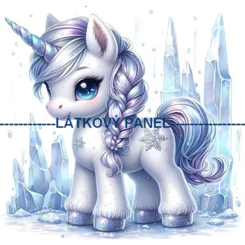 Látkový panel - Jednorožec - DE-301 Velikost: 15x15cm, Materiál: Mikroplyš