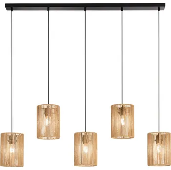 FANEUROPE Závěsné svítidlo TROPIKANA hnědá, 5xE27, 115 x 176 cm - FANEUROPE FAN I-TROPIKANA-S5