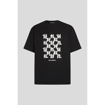 Pánské tričko TRIČKO KARL LAGERFELD KL MONOGRAM BOX T-SHIRT BLACK