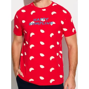 Pánská móda Sinsay - Bavlněné tričko s nápisem - červená - 909GP-33X - 909GP-33X-XL