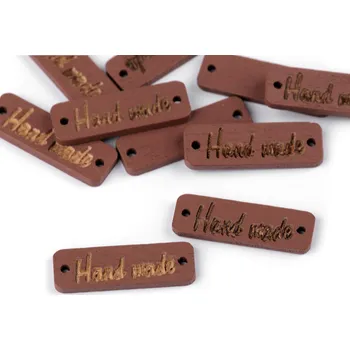 Dřevěná cedulka / ozdoba Handmade 10x30 mm, střední, 9 hnědá světlá