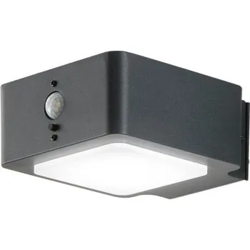 Venkovní osvětlení FANEUROPE Solární nástěnné svítidlo LED TED antracit hliník 3 W 300 lm 4000 K IP44 solární panel 7,5x7,3x14,3 cm - FANEUROPE FAN LED-TED-AP