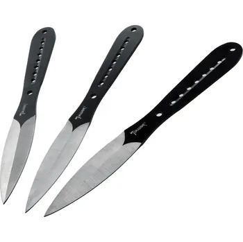 Bojový nůž Nože vrhací (házecí) Kandar Tomahawk Black N-345 sada 3 kusy s pouzdrem