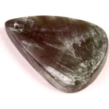 Přírodní kámen Vrtaný kabošon Serafinit č.V67 (30x21x6mm)
