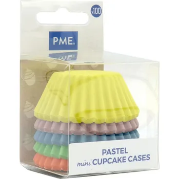 Plech na pečení PME 100 ks 5 cm - košíčky na pečení muffinů z nepromastitelného papíru, pastelové