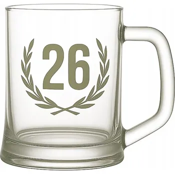 Sklenice Pivní sklenice na pivo, korbel, půllitr výroční 26 let pískovaný