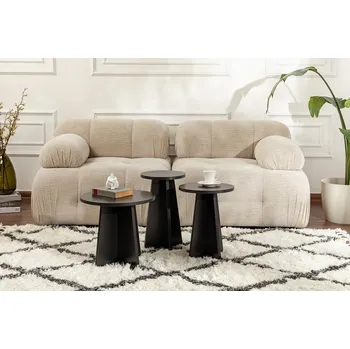 Konferenční stolek Lume 3 odkládací stolky, černé dřevo