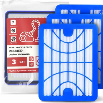 Filtr do vysavače 3x FILTR do VYSAVAČE Zelmer Jupiter 4000.0 HQ HEPA Filtr Vzduchu Vysoce Účinný EM-W