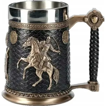 Sklenice EPICKÝ PIVNÍ SKLENICE KŘÍŽOVÁ VÝPRAVA NEREZOVÁ OCEL 550 ML LARP RPG