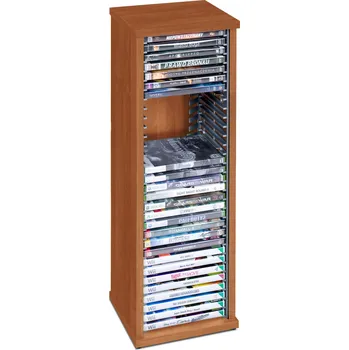 Stojan pro herní konzoli Stojan regál na CD, DVD, hry a filmy Xbox 360 Wii PC - 30 ks, olše