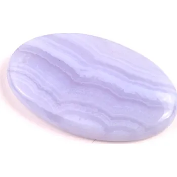 Přírodní kámen Vrtaný kabošon Blue Lace Achát č.V80 (36x23x7mm)