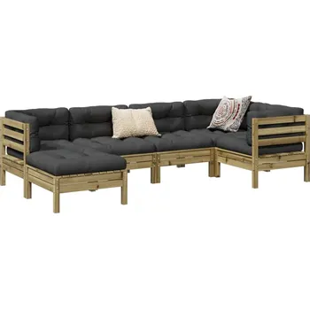 Zahradní sestava zahrada-XL 6dílná zahradní sedací souprava a podušky impregnovaná borovice 3299529