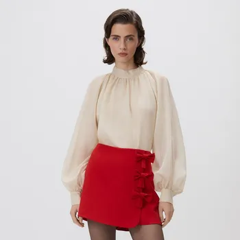 Dámské kraťasy Reserved - Sukňošortky s mašlemi - červená - 343GF-33X - 343GF-33X-XXL