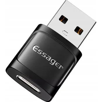Datový kabel Adaptér Essager OTG USB 3.0 – USB-A (samec) na USB-C (samice) – černý