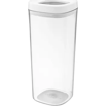 Dóza na potraviny NÁDOBA NA POTRAVINY NA SÝPKÉ POTRAVINY TĚSTOVINY VLOČKY RÝŽE SŮL 1,8L BÍLÁ