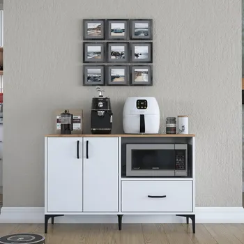 Šatní skříň STEMNA skřňka na mikrovlnku, ořech/bílá