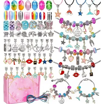 dětská sada na výrobu šperků MalPlay Sada na výrobu náramků a náhrdelníků ve šperkovnici