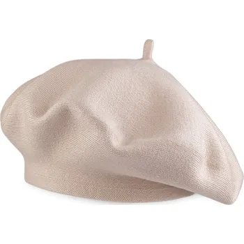 Čepice Dámský pletený baret, střední, 1 béžová světlá
