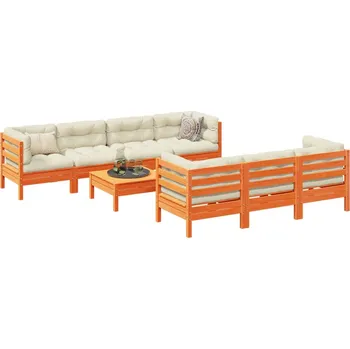 Zahradní sestava zahrada-XL 8dílná zahradní sedací souprava podušky voskově hnědá borovice 3299328