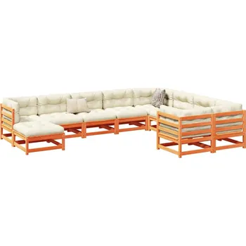 Zahradní sestava zahrada-XL 10dílná zahradní sedací souprava podušky voskově hnědá borovice 3299641