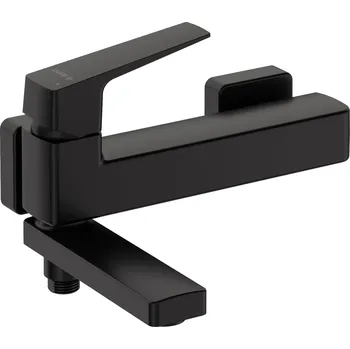 Vodovodní baterie Deante Blur, nástěnná vanová baterie s otočným výtokem, 150 mm, černá matná, DEA-BQL_N12M