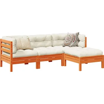 Zahradní sestava zahrada-XL 4dílná zahradní sedací souprava podušky voskově hnědá borovice 3299381