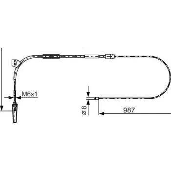 Lanko parkovací brzdy Tažné lanko, parkovací brzda BOSCH 1 987 477 962